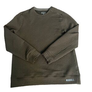 NOBULL PROJECT Men's Quilted Crew Pullover Olive Green